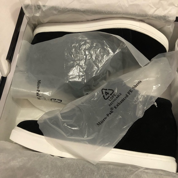 NIB Aqua College Glady Black Suede Waterproof Flatform Wedge Sneaker Size 8.5 - Picture 7 of 12